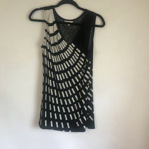 Cabi 356 Geometric Asymmetrical Neck Tank Shirt